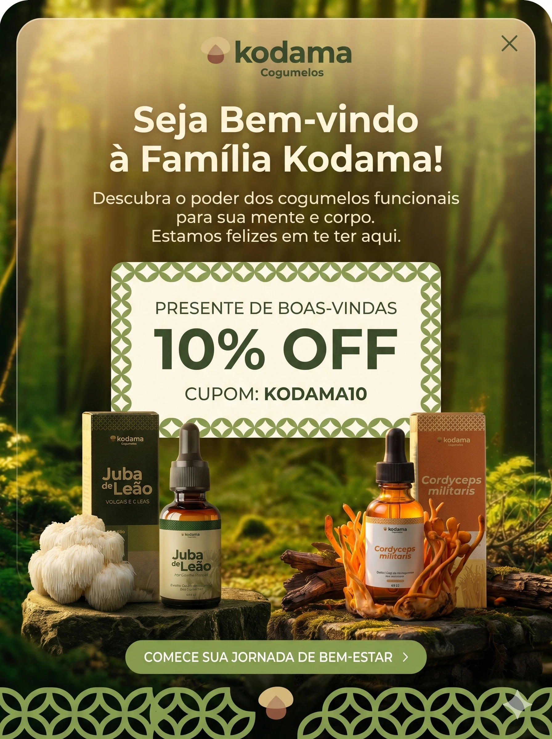 Bem-vindo a Kodama — 10% de desconto na primeira compra