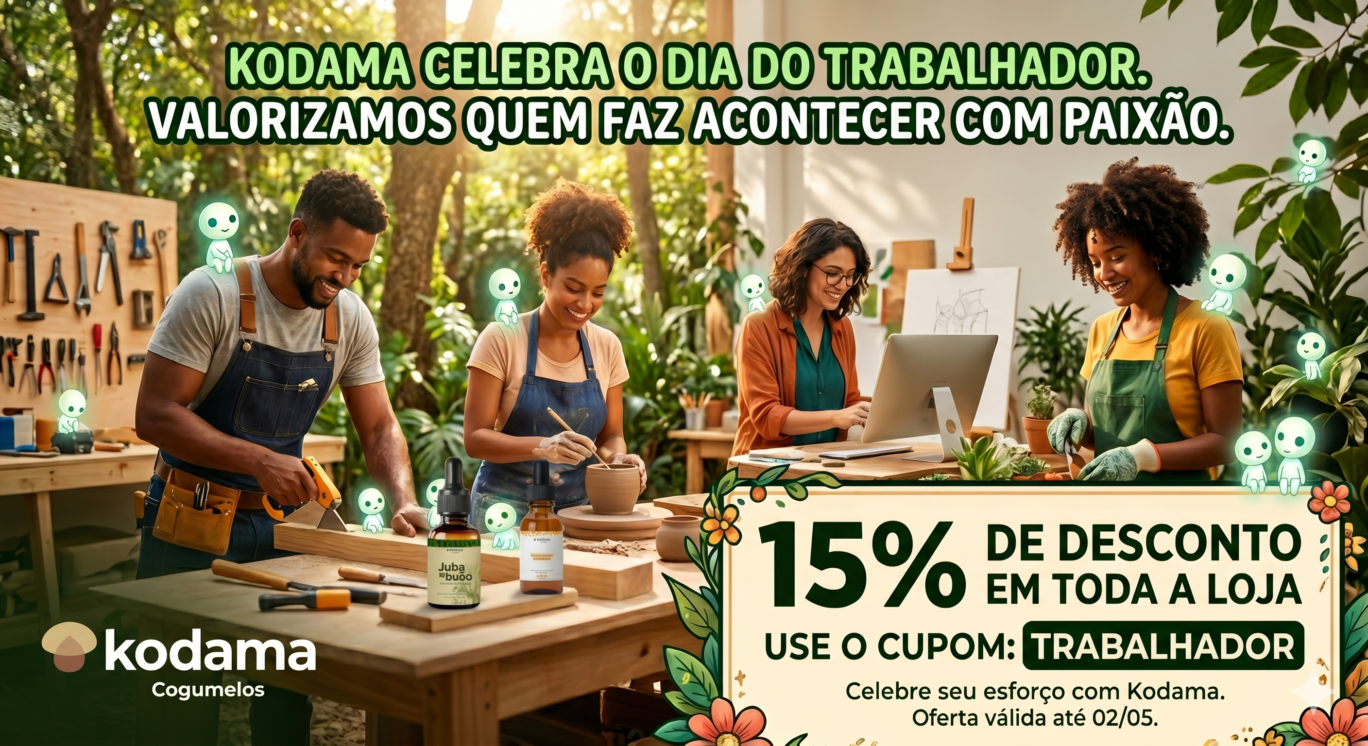 Dia do Trabalhador — 15% de desconto com cupom TRABALHADOR